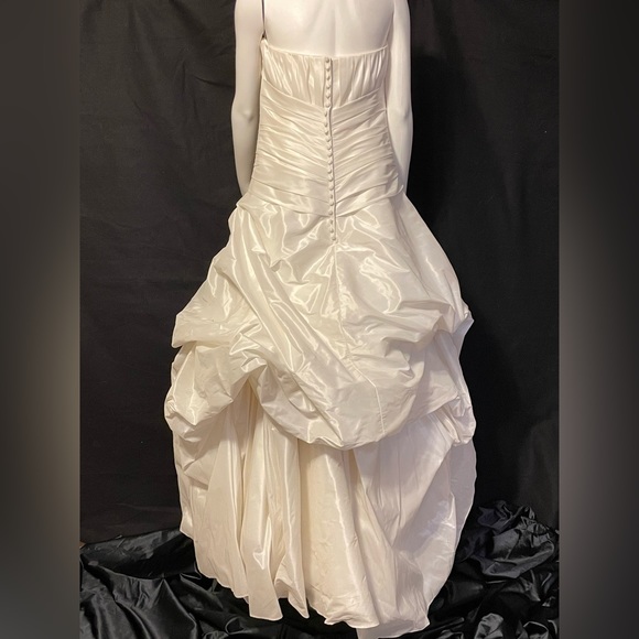 Mori Lee by Madeline Gardner Pleated Bodice Ruched Ball Gown Wedding Dress Sz 16 - Picture 2 of 15